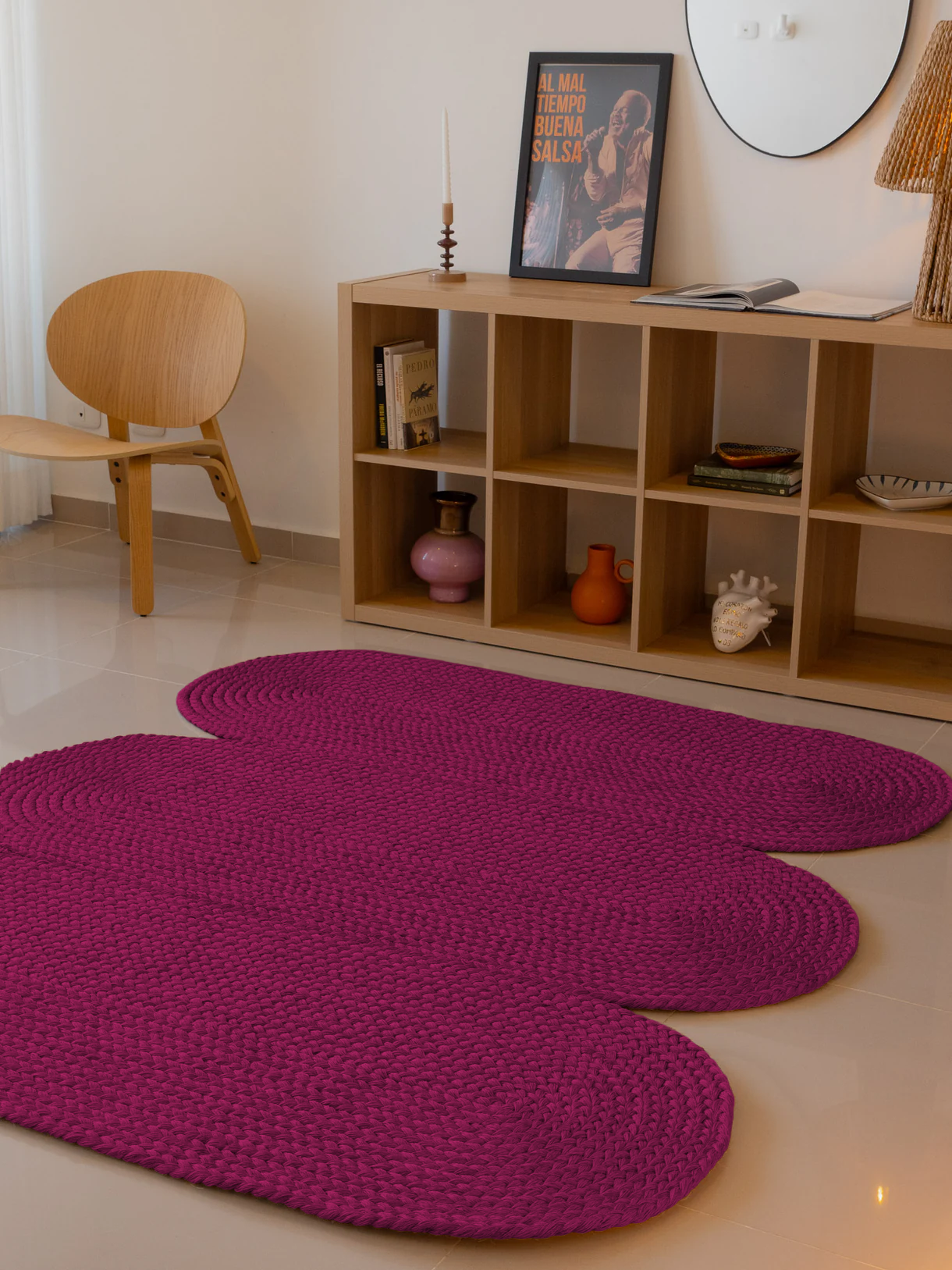 Handwoven Magneta Curvy Rug