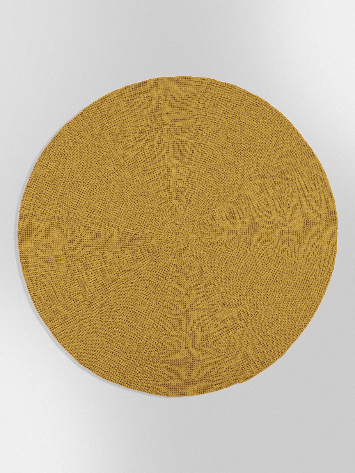 Handwoven Mustard Round Rug