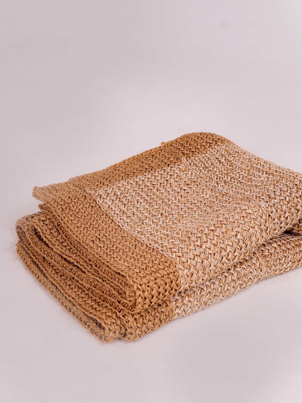 Handwoven Wheat Round Rug with Border