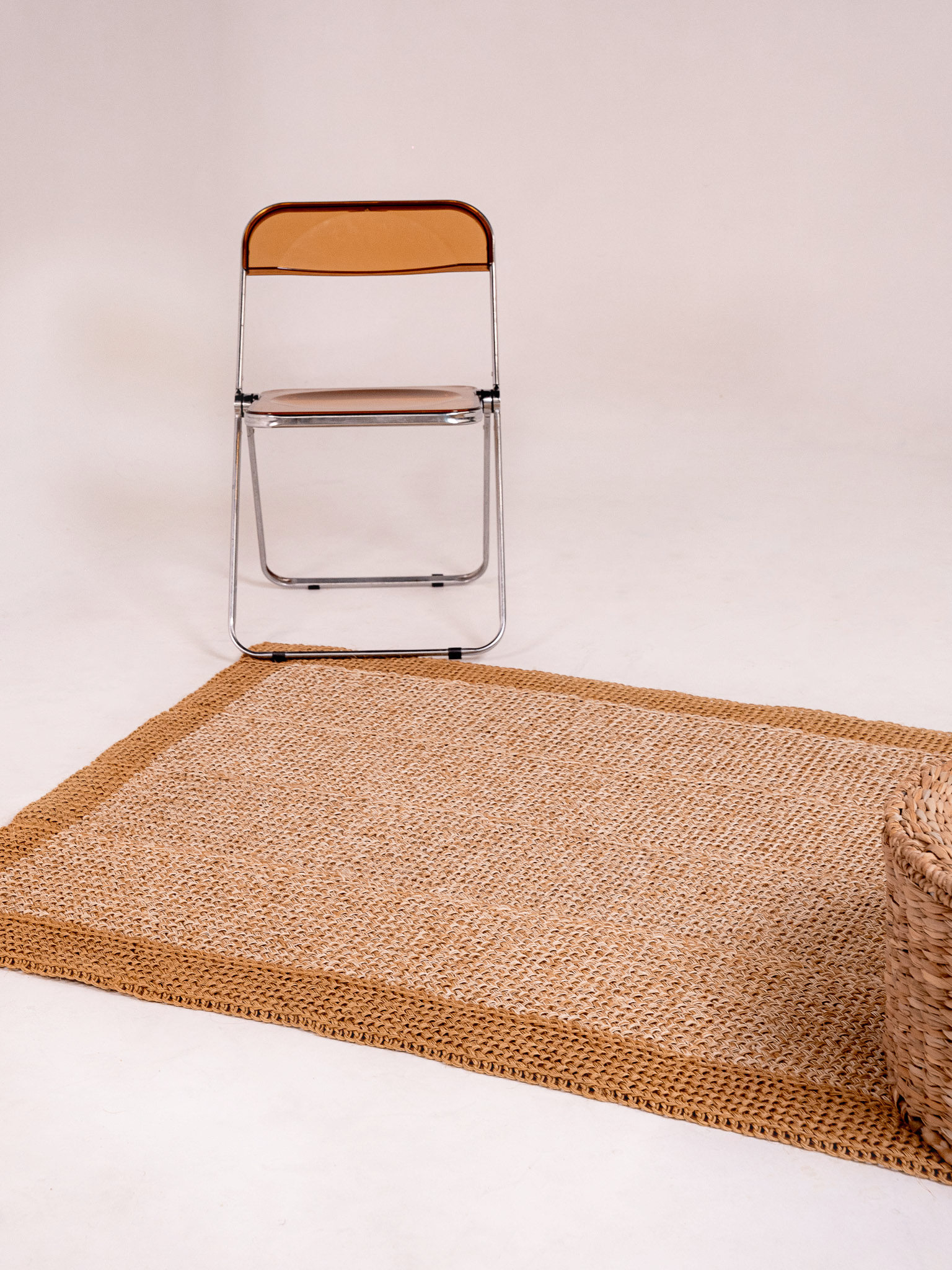 Handwoven wheat Rug with Border