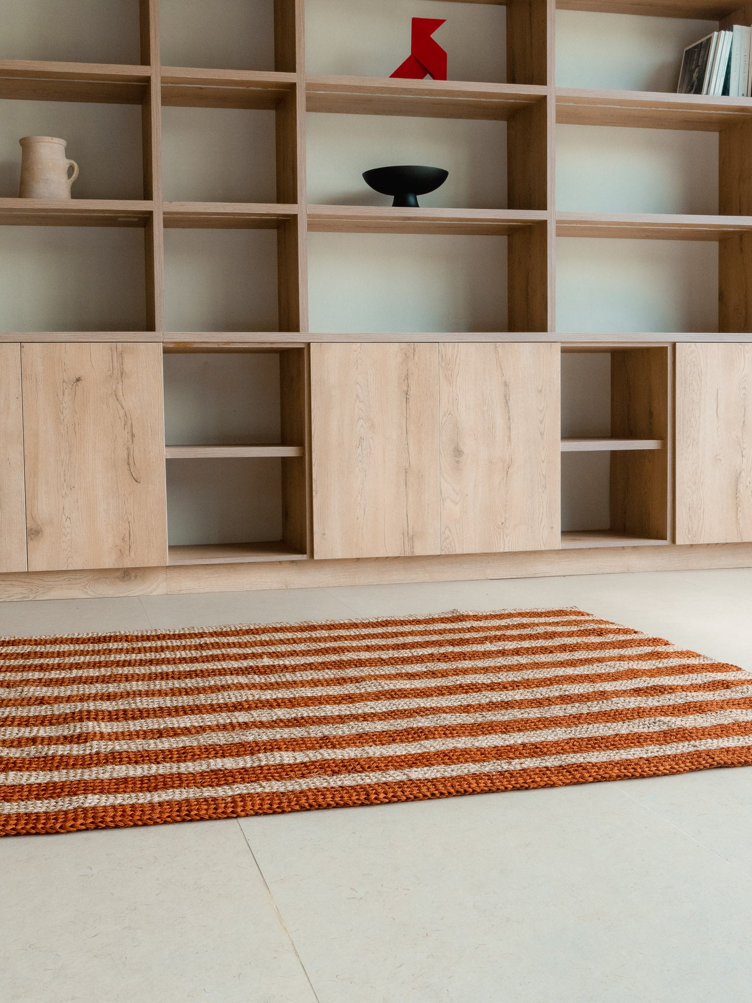 Handwoven Ochre Striped Rug