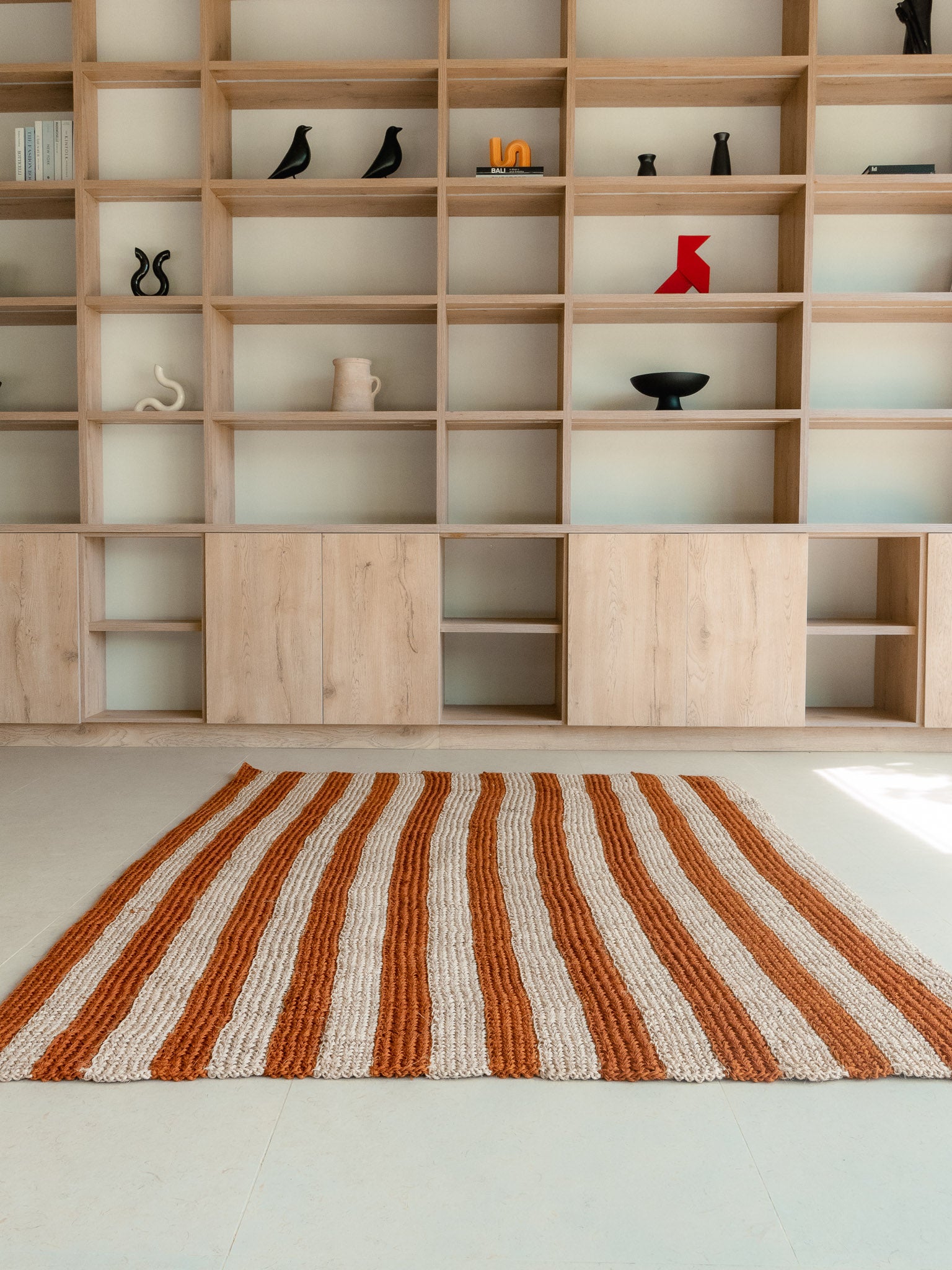 Handwoven Ochre Striped Rug