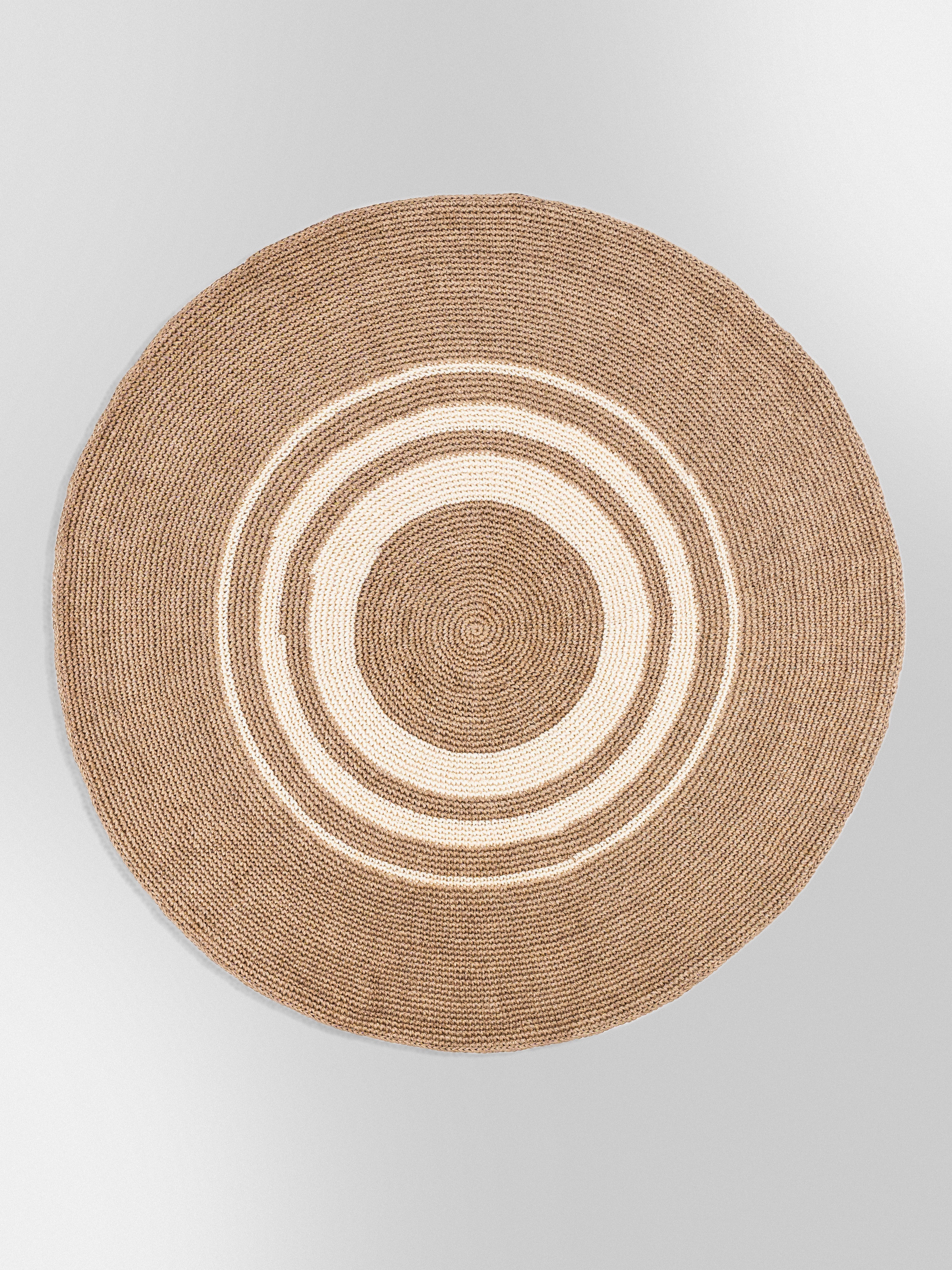 Handwoven Sand Round Rug with Rings