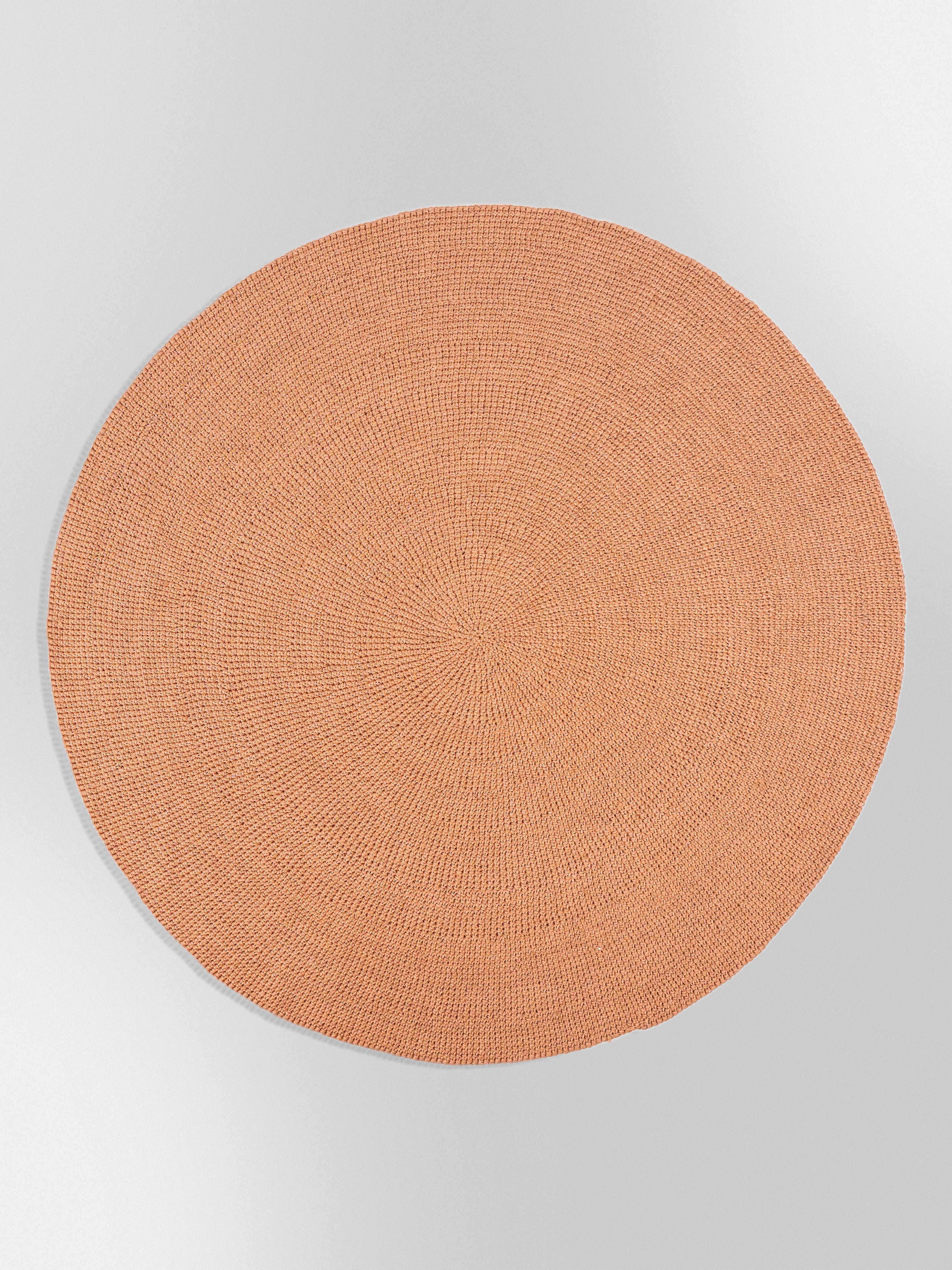 Handwoven Peach Round Rug