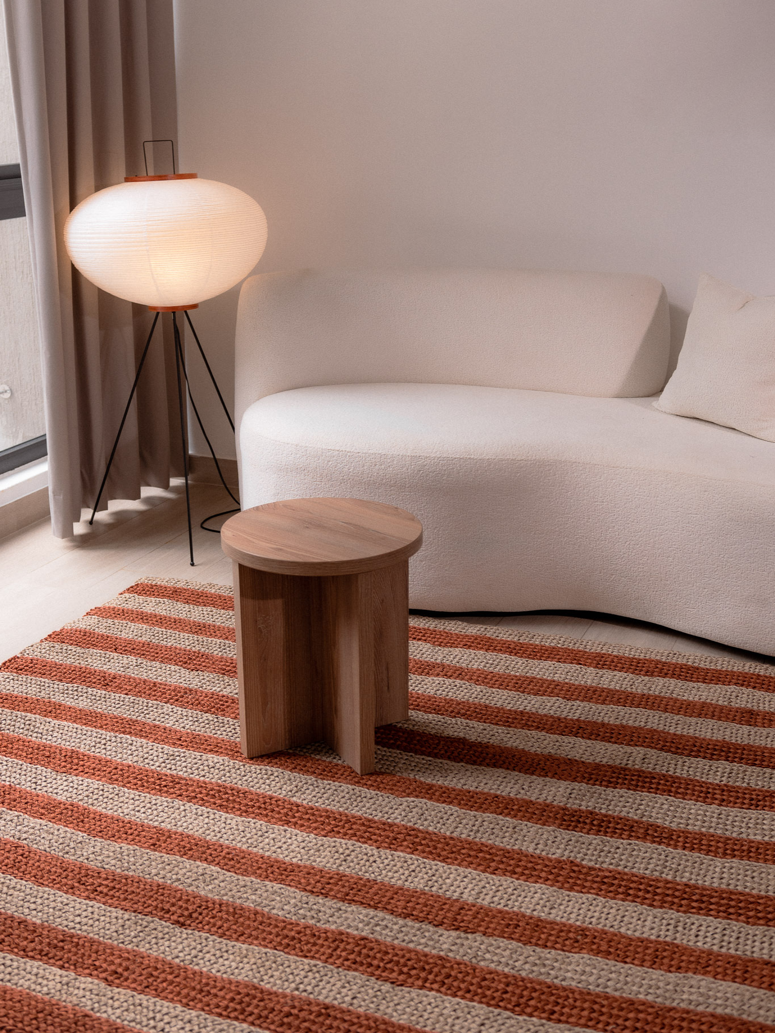 Handwoven Ochre Striped Rug