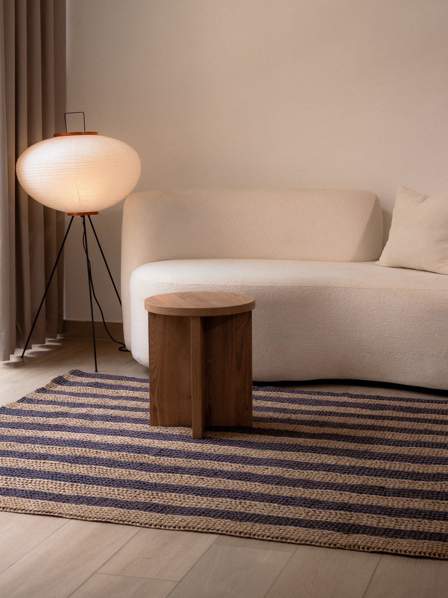 Handwoven Blue Striped Rug