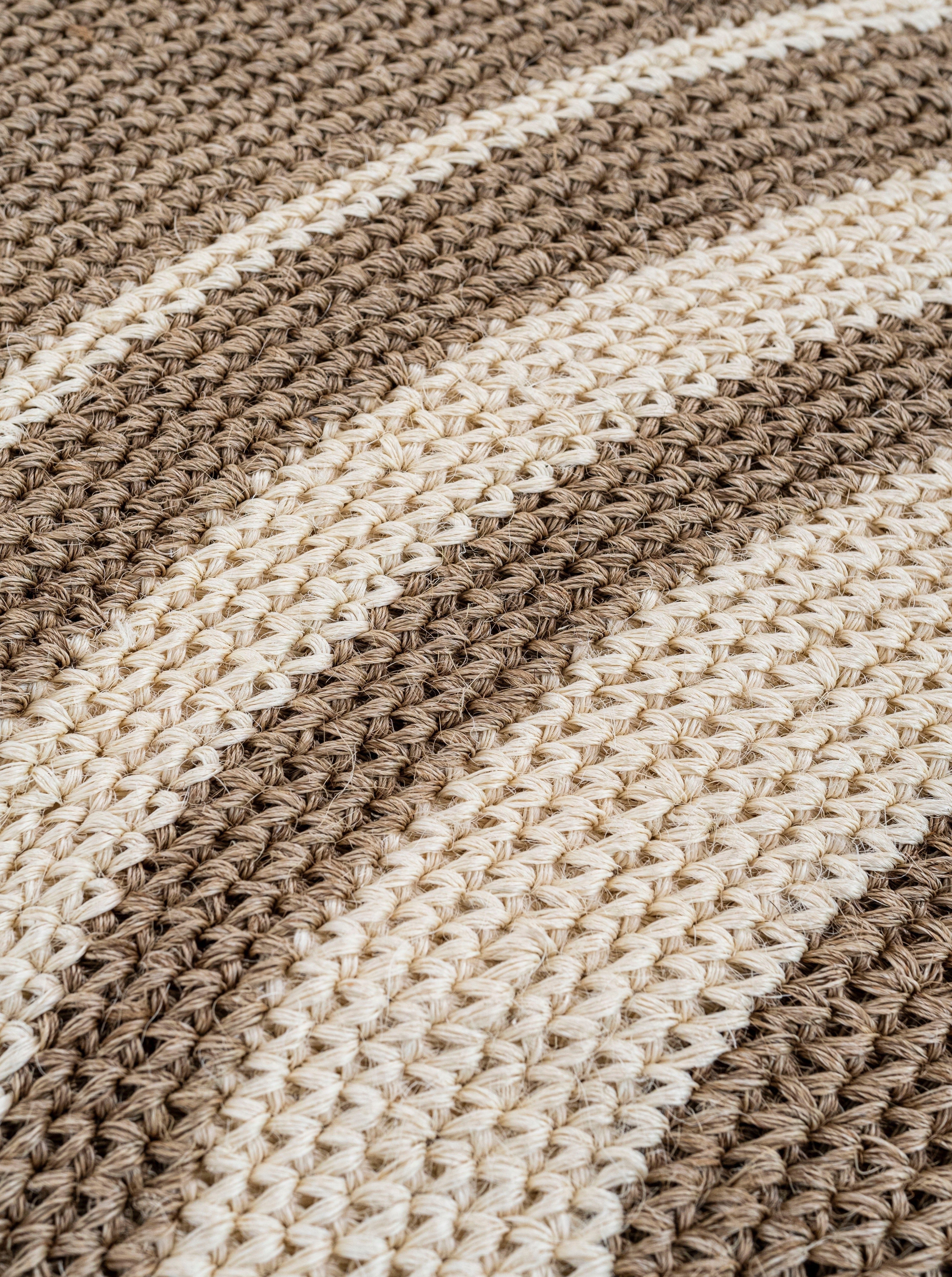 Handwoven Sand Round Rug with Rings