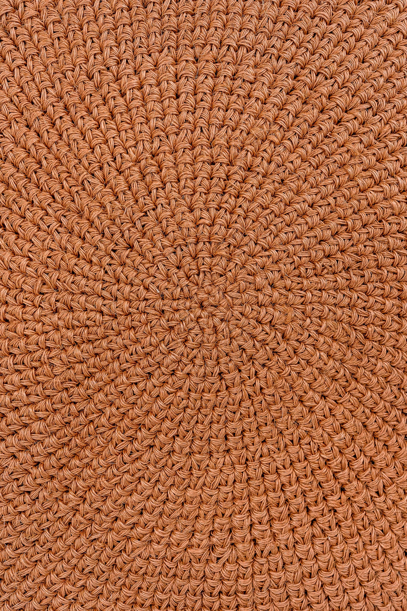 Handwoven Peach Round Rug