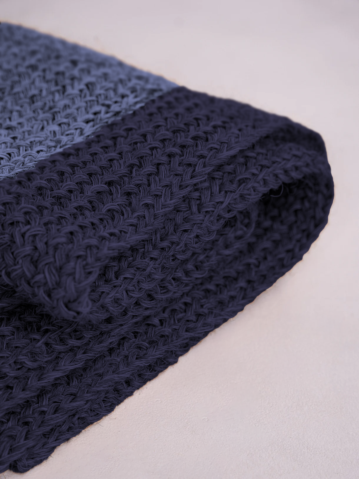 Handwoven Blue Rug with Border