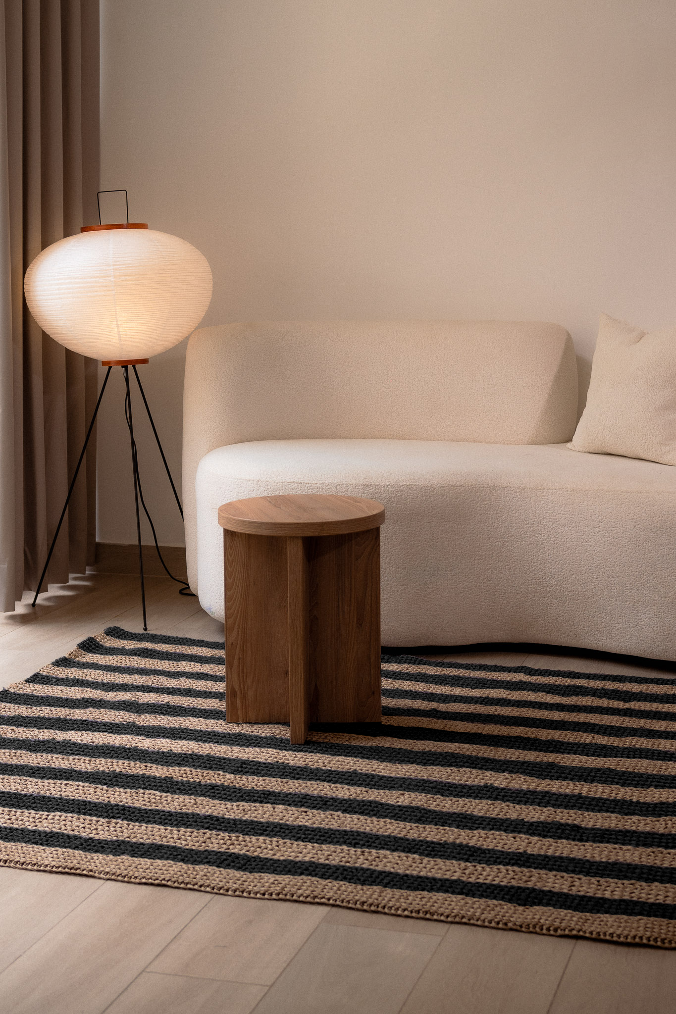 Handwoven Black Striped Rug