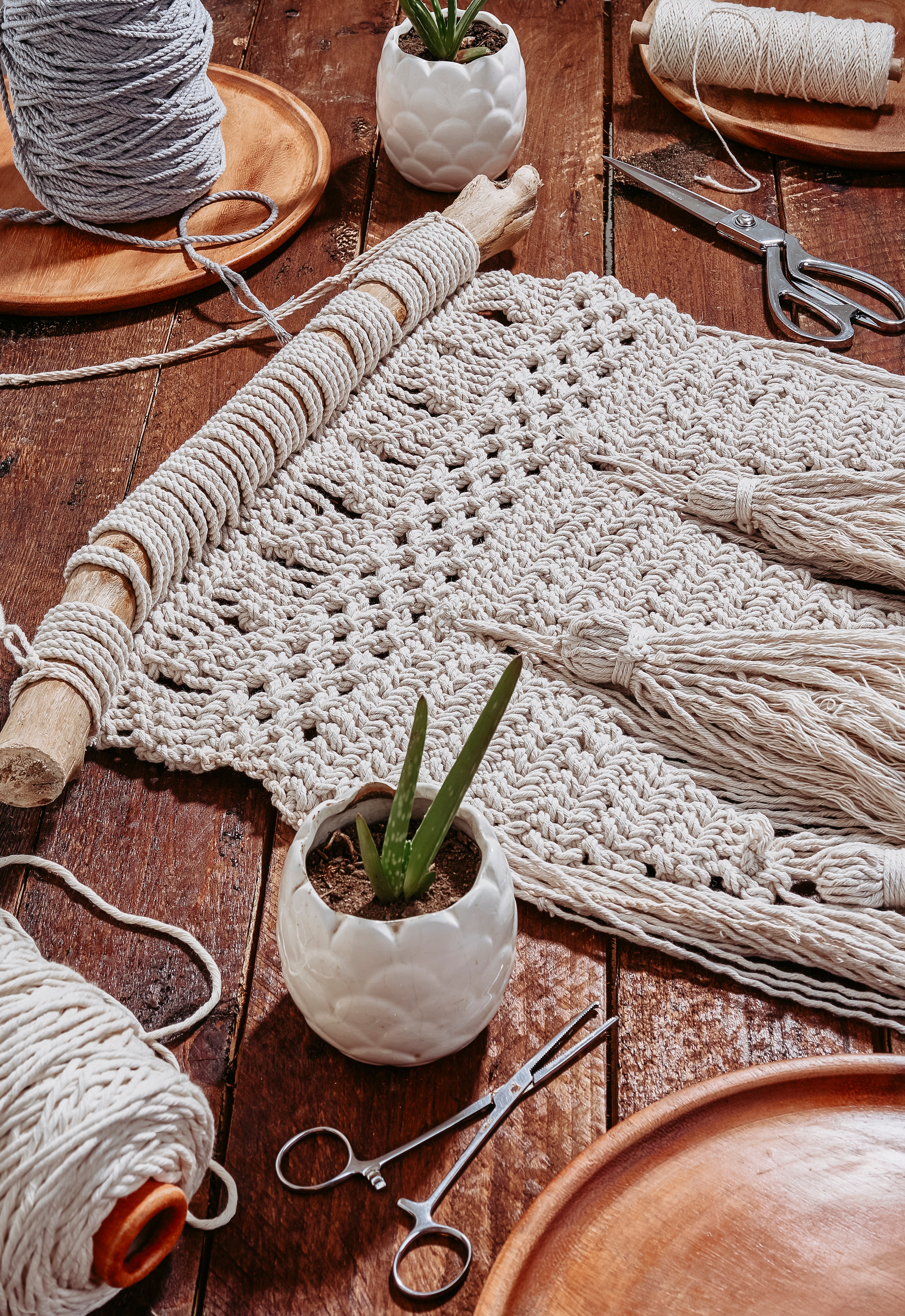 Emerald Macrame Tapestry