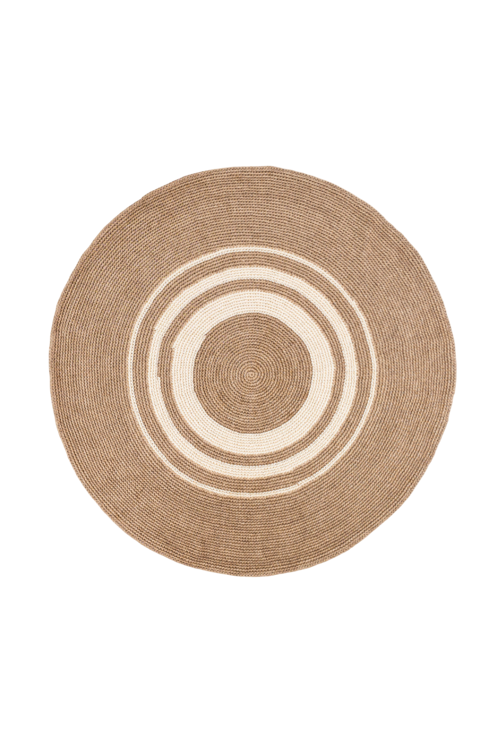 Handwoven Sand Round Rug with Rings