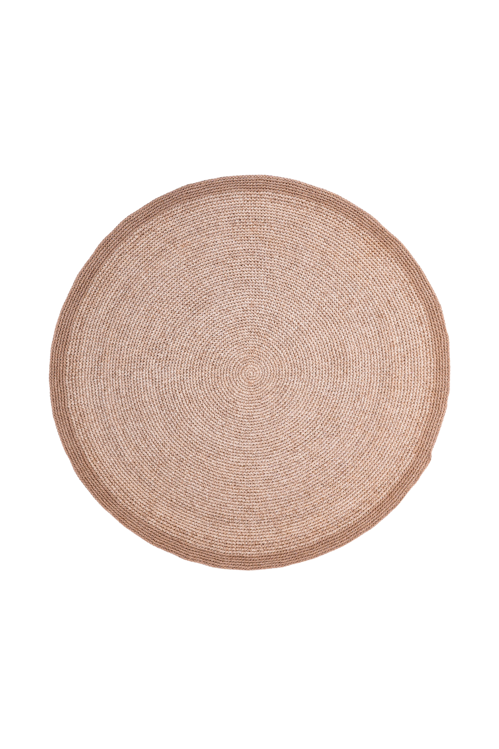 Handwoven Sand Round Rug with Border