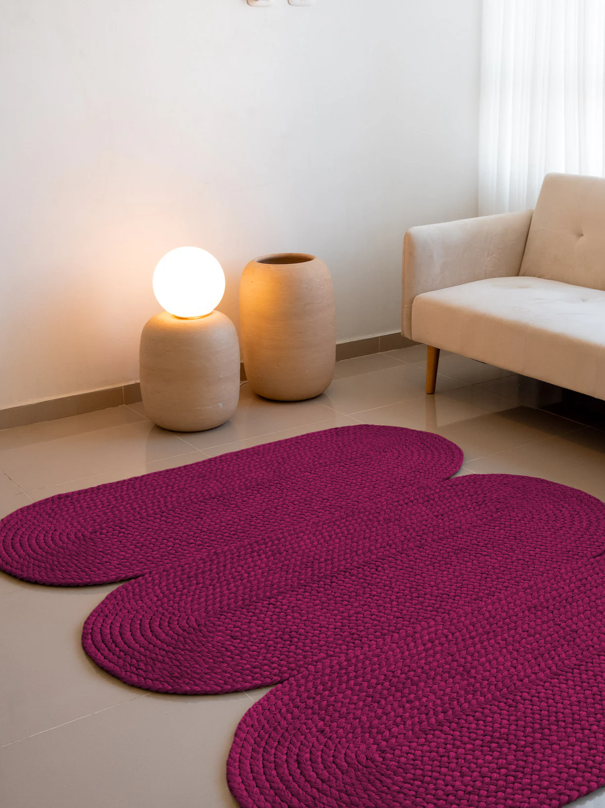 Handwoven Magneta Curvy Rug