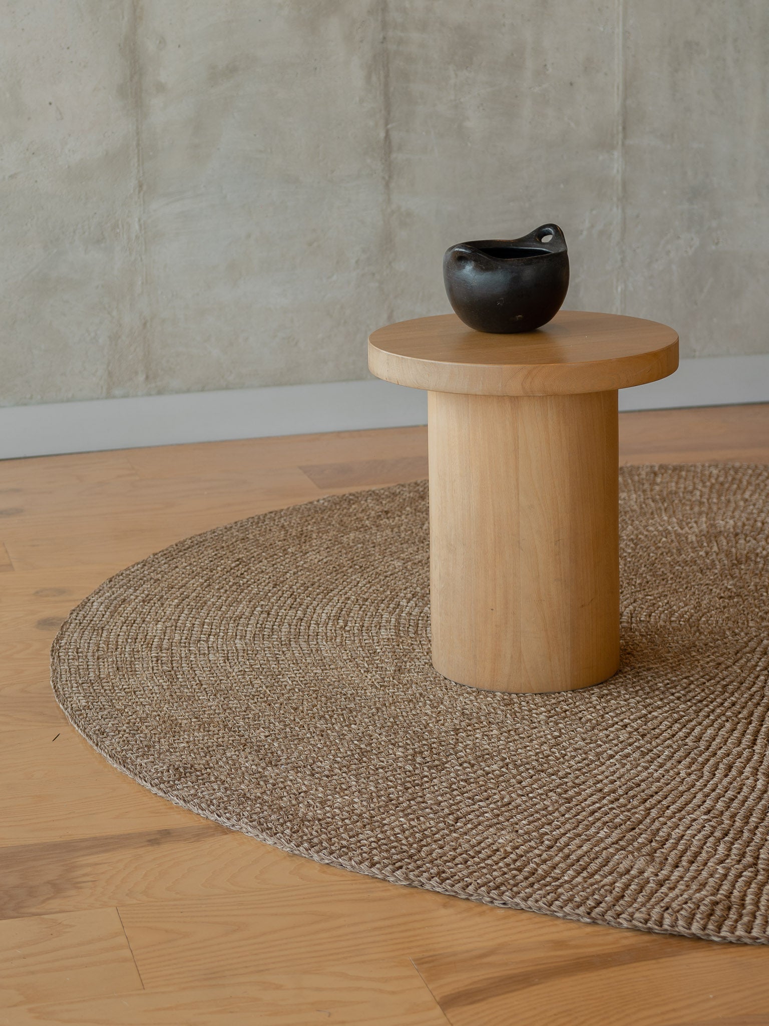 Handwoven Sand Round Rug