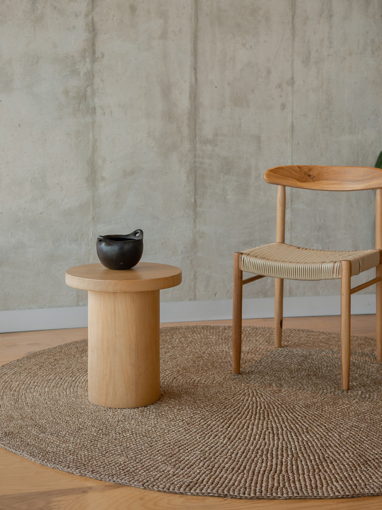 Handwoven Sand Round Rug