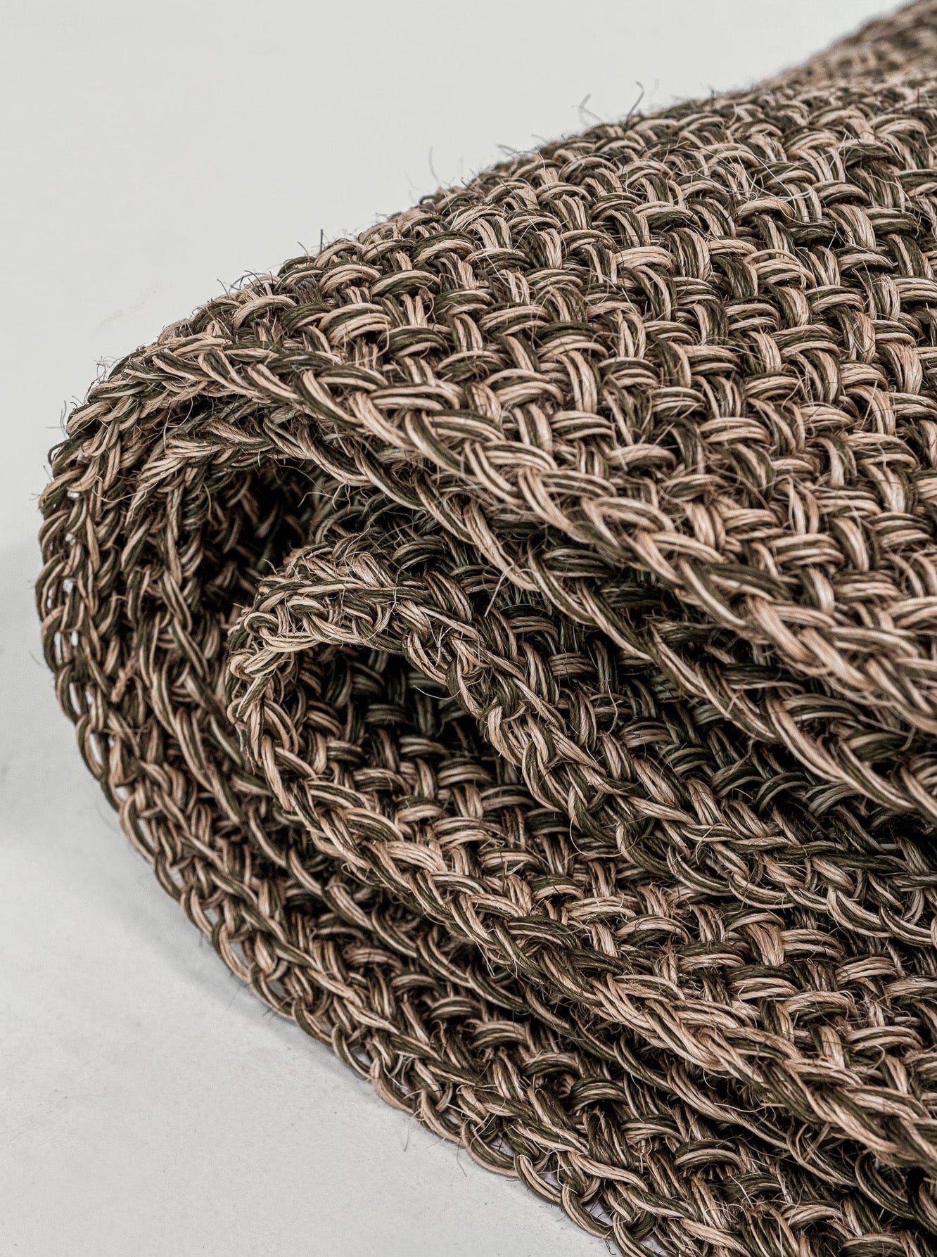 Handwoven Olive Rug with Fringes